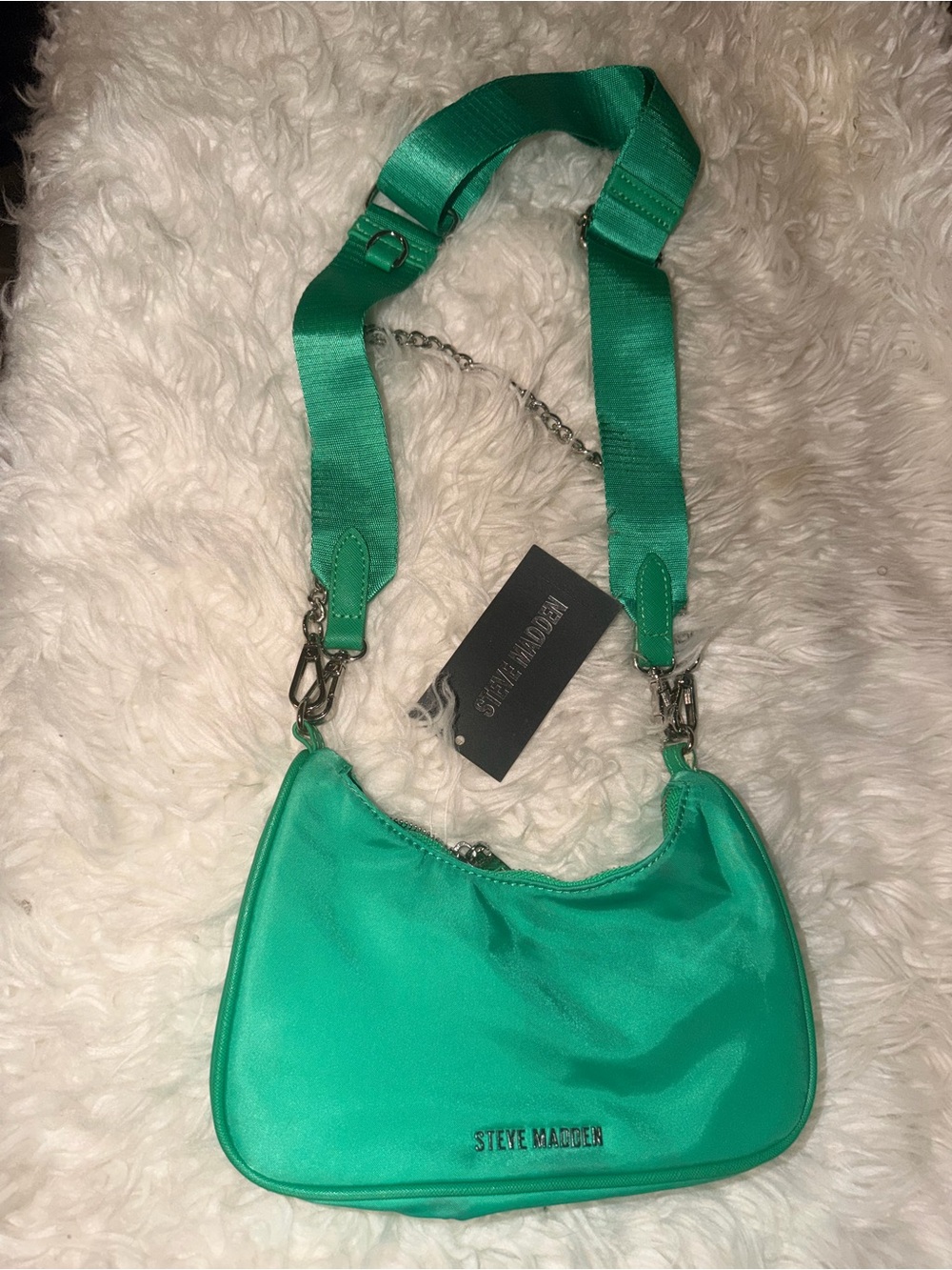 Steve Madden Emerald Green Crossbody Bag with Wide Strap